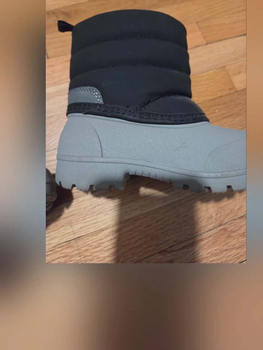 Carters Toddler Boy Kids Waterproof Winter Boots - Black and Gray / Size 9